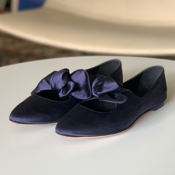 The Row Shoes - The Row Elodie Bow Embellished Satin Ballet Flat